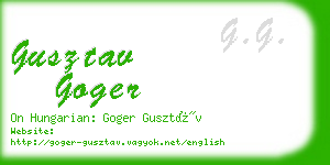 gusztav goger business card